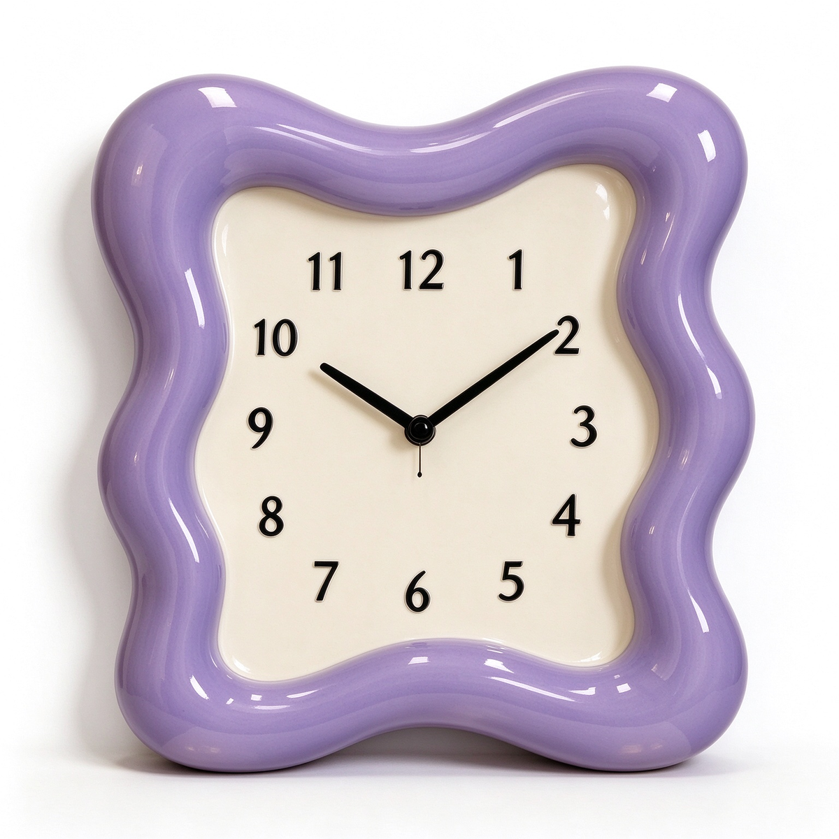Purple Wavy Frame Wall Clock