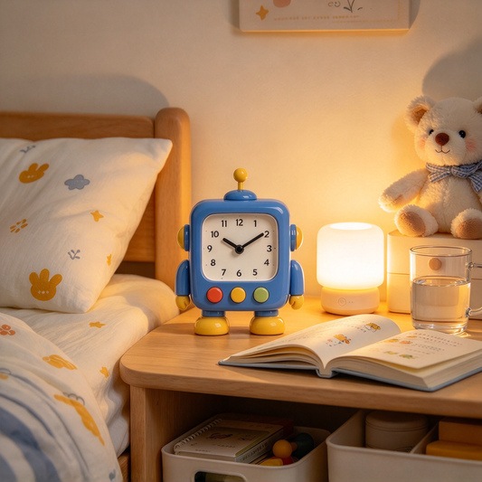 Blue Robot Character Desk Clock