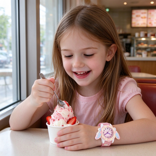 Pink Butterfly Flower Kids Watch