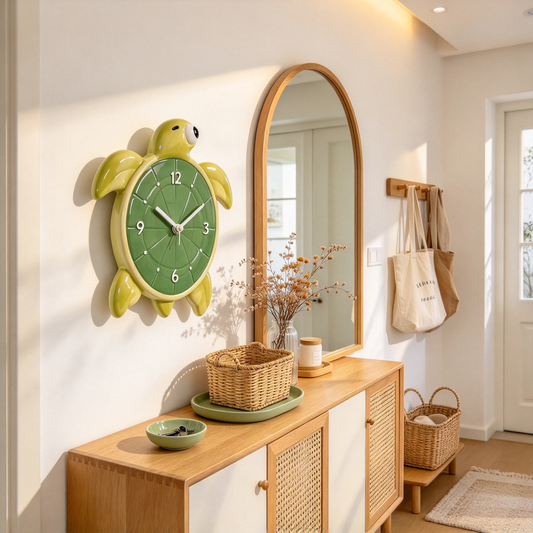 Cute Green Sea Turtle Wall Clock