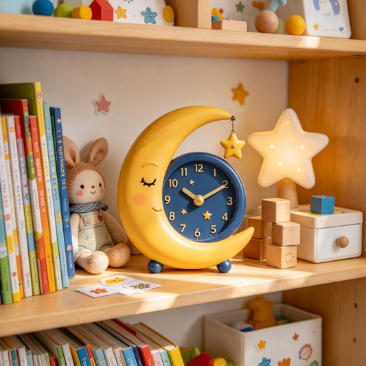 Sleeping Moon Star Table Clock