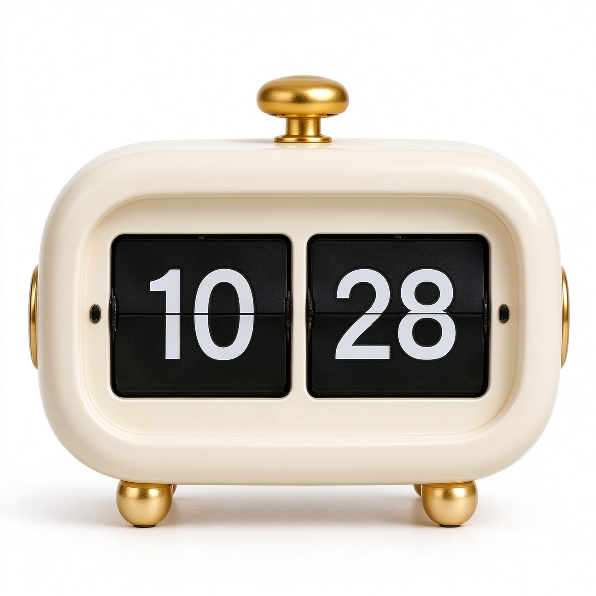 Cream Gold Flip Desk Clock