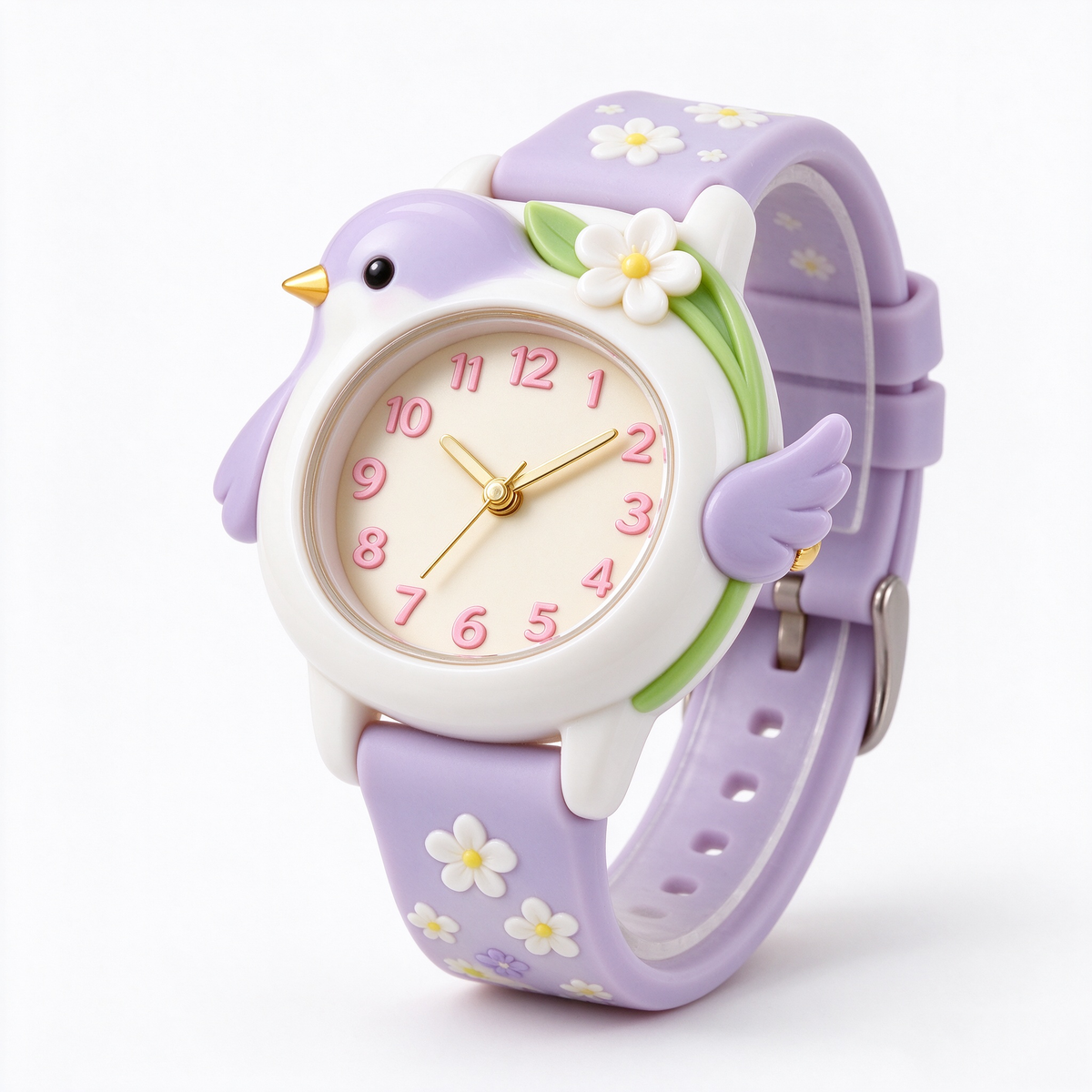 Purple Penguin Flower Kids Watch