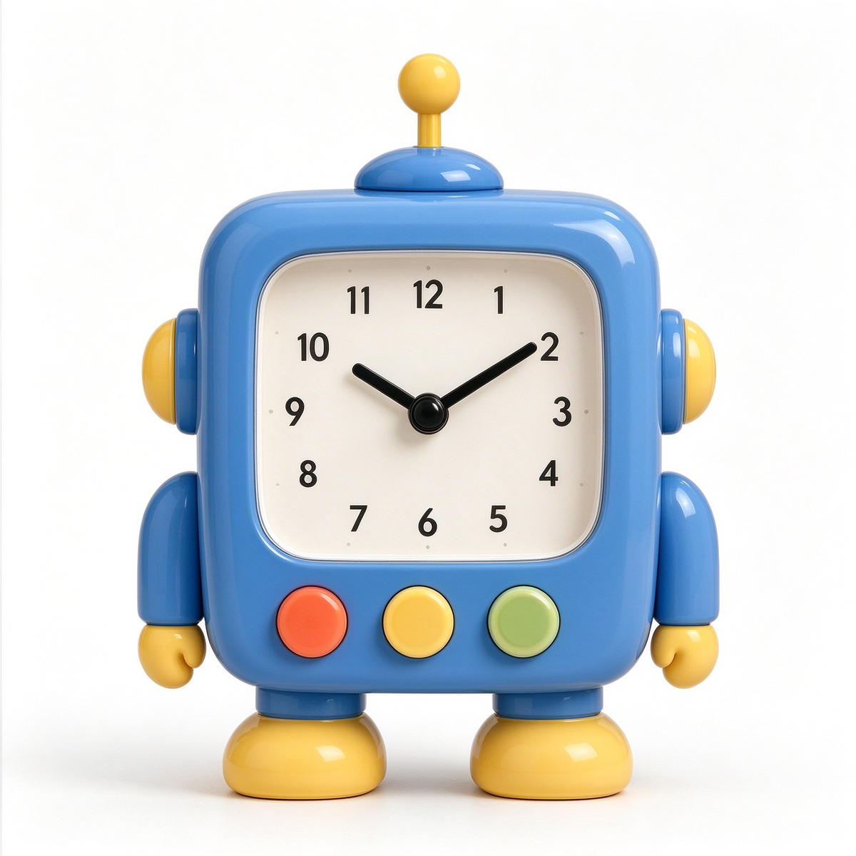 Blue Robot Character Desk Clock