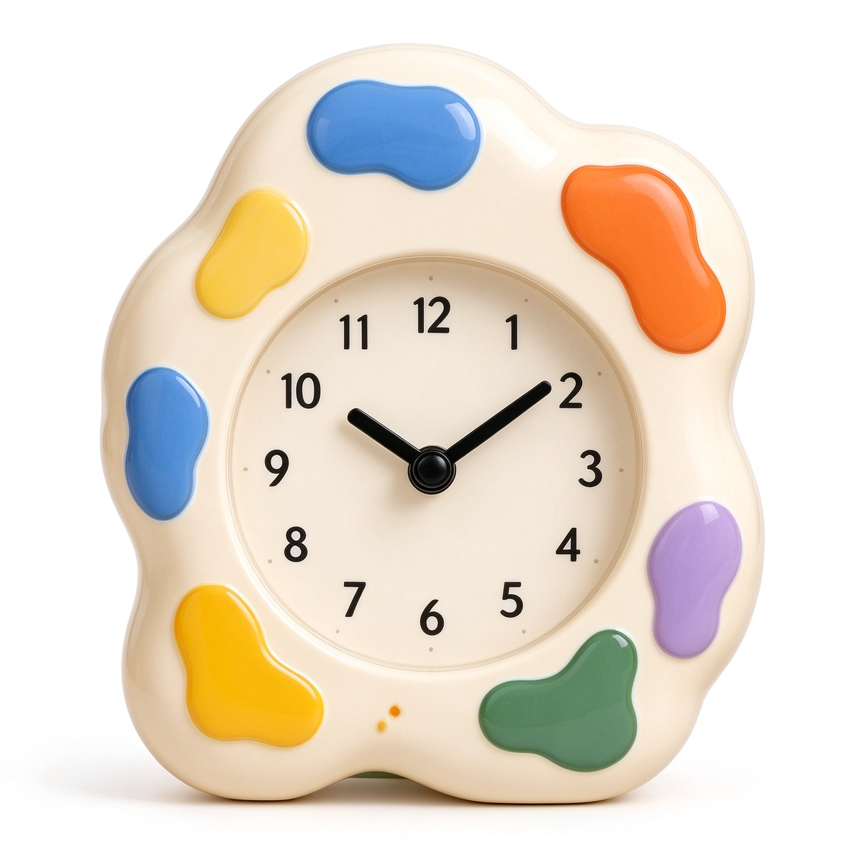 Color Splotch Wavy Table Clock