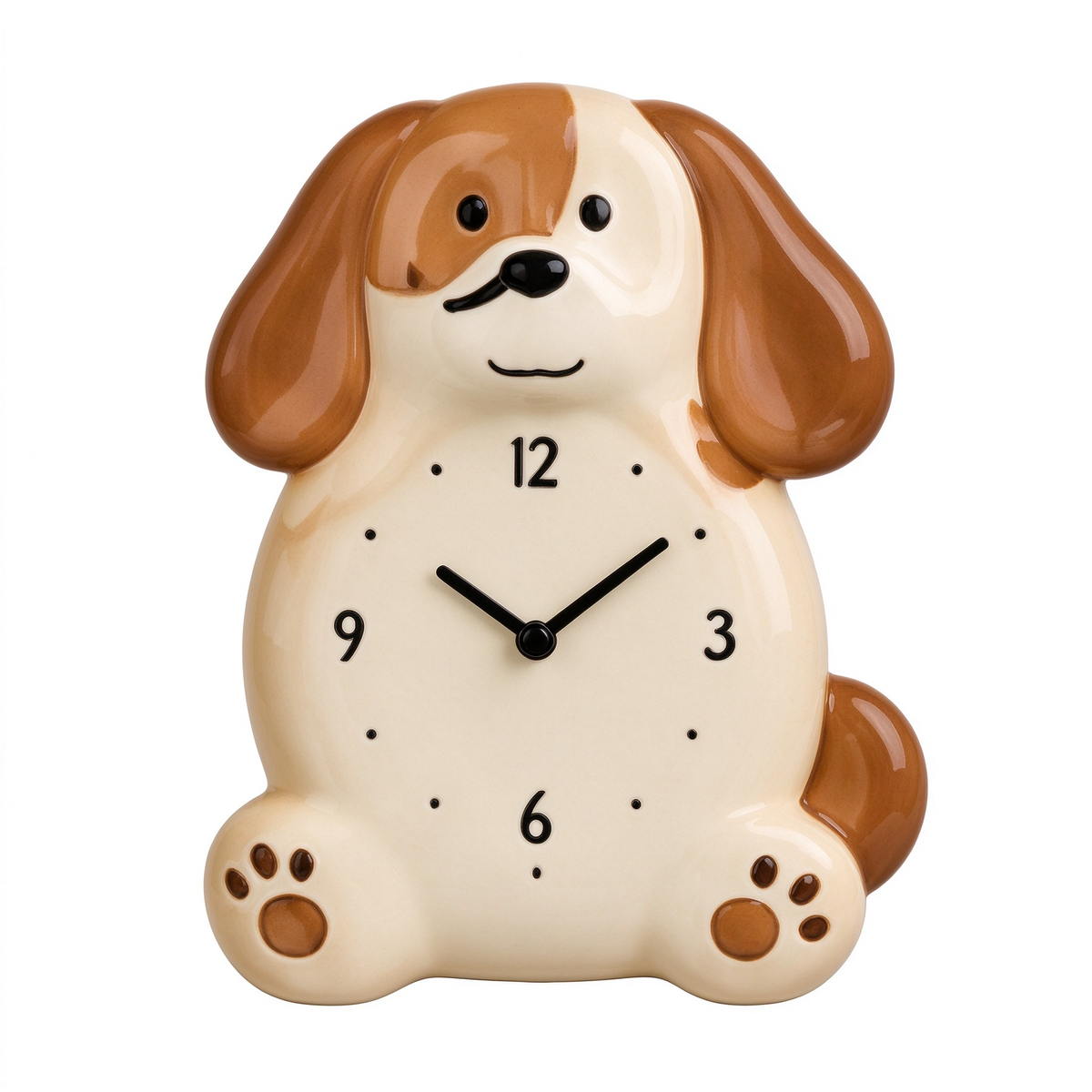 Cute Brown Puppy Wall Clock