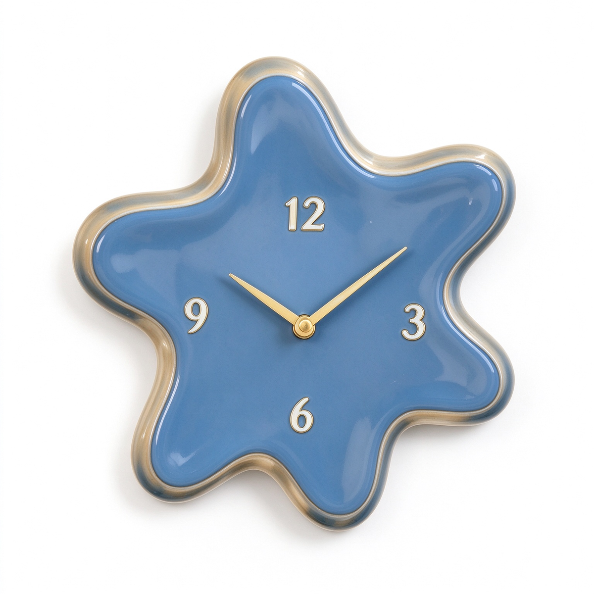 Blue Star Shaped Ceramic Wall Clock