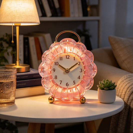 Pink Transparent Flower Alarm Clock
